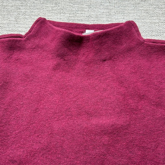 J. Jill Burgundy wine Mock Funnel Neck Top nwt medium